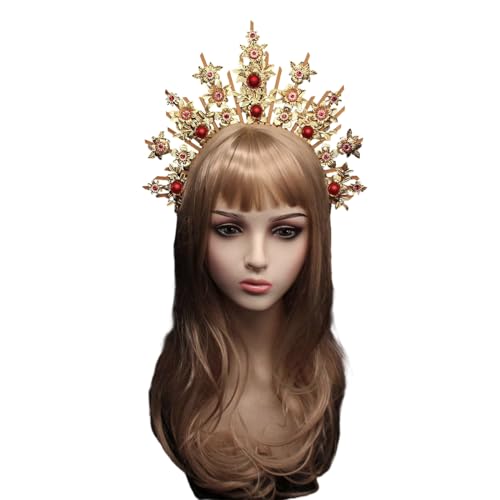 Niedliches Cosplay-Haarreifen-Set für Damen, Make-up-Stirnband-Set für Festivals, Partys, Teenager, Aufführungen, Haar-Accessoires, Heilige von Mjaie