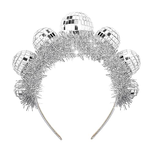 Party-Stirnband mit Spiegelkugel, lustiger Haarreif, Pailletten, Kopfschmuck für Frauen und Mädchen, Musik-Festivals, Kopfzubehör von Mjaie