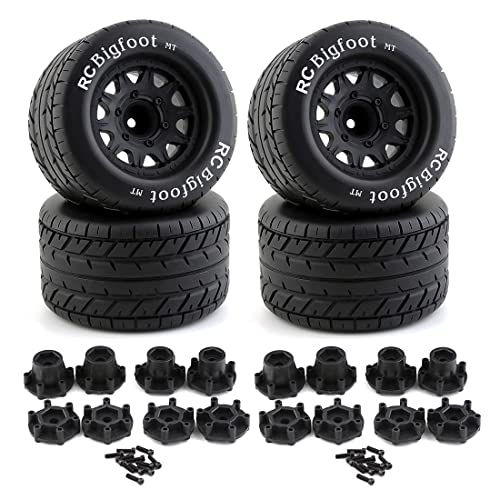 Mkcavne 4 STÜCKE 1/10 Gummireifen Reifen 12 Mm und 14 Mm Radsechskant für Arrma Redcat RC Car,1 von Mkcavne