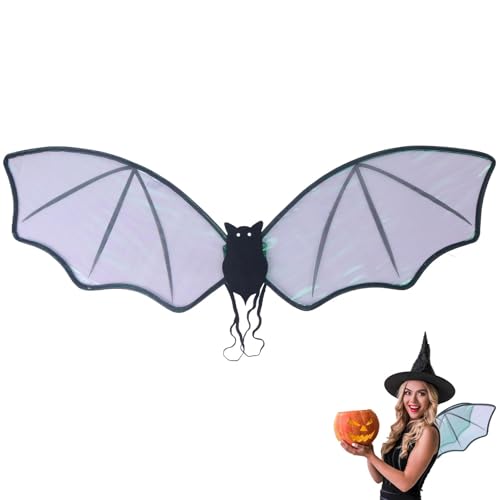 Mkiujhn Halloween-Fledermaus-Kostüm,Halloween-Fledermausflügel,Halloween-Kostümflügel - Alloween Zubehör Cosplay Fledermausflügel für Geburtstag, Rollenspiele und Weihnachten von Mkiujhn