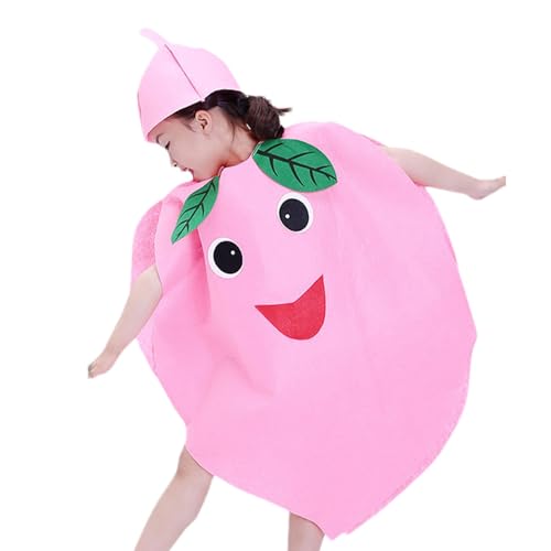 Mkiujhn Kinder-Cosplay-Outfit, Verkleidungskostüm für Kinder,Obst-Gemüse-Halloween-Bühnenkostüm mit Hut - Kindertags-Performance-Outfit, kreatives Tanzkostüm für Kindergarten, Kindertag von Mkiujhn