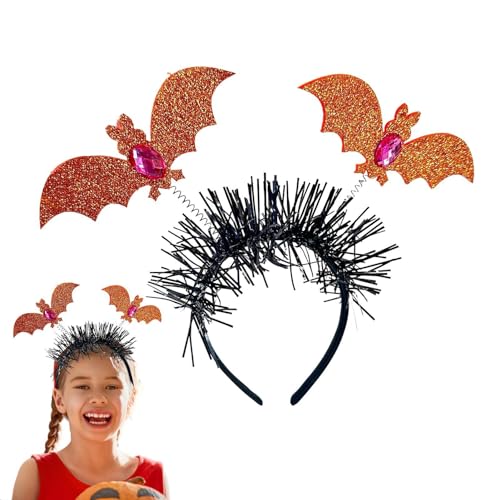 Mkiujhn Kinder Fledermaus Stirnband,Schwarzes Halloween Stirnband - Halloween Gothic Fledermaus Kopfbedeckung,Party-Festkostüme, leichtes Kinder-Stirnband für Rollenspiele von Mkiujhn