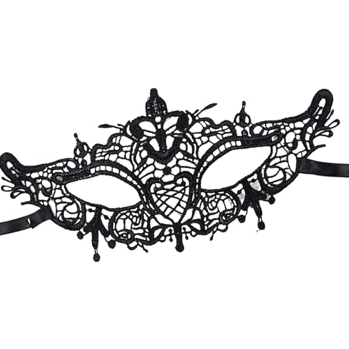 Mkiujhn Lace Eye Masque, Black Lace Eye Masque, Festivals Decoration Accessories Maskerade Eyemask Animal-Shaped for Halloween Carnival Party von Mkiujhn