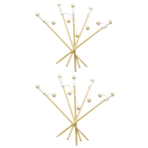 Mkiujhn Magnetische Angelruten aus Holz, magnetische Angelruten für Kinder,10 Stück Magnetpole | Pool-Badewannenspielzeug, tragbare Angelrute, pädagogisches Lernspielzeug für und Mädchen von Mkiujhn