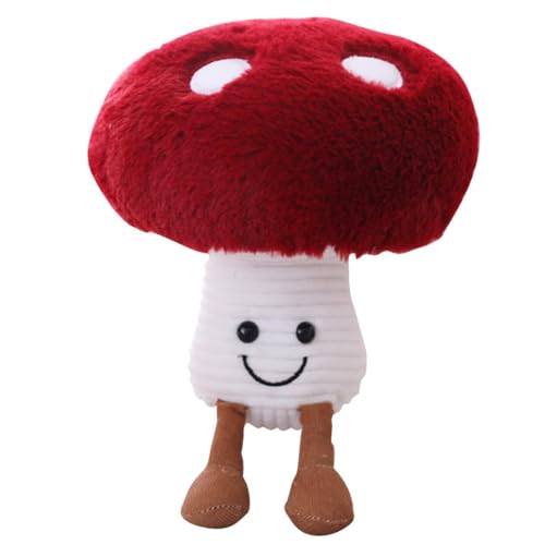 Mkiujhn Niedlicher Pilz Plüsch | Pilz-Kissen | Niedliches rotes Pilz-gefülltes Plushie-Pilz-Spielzeug für Kindergeburtstags-Weihnachtshauptdekoration von Mkiujhn