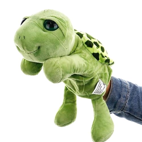 Mkiujhn Schildkröten-Handpuppe, Handpuppen für Kleinkinder,Cartoon-weiche Schildkröten-Plüschpuppe für die Hand - Multifunktionale Requisiten zum Geschichtenerzählen, tragbares Vorschulspielzeug für von Mkiujhn