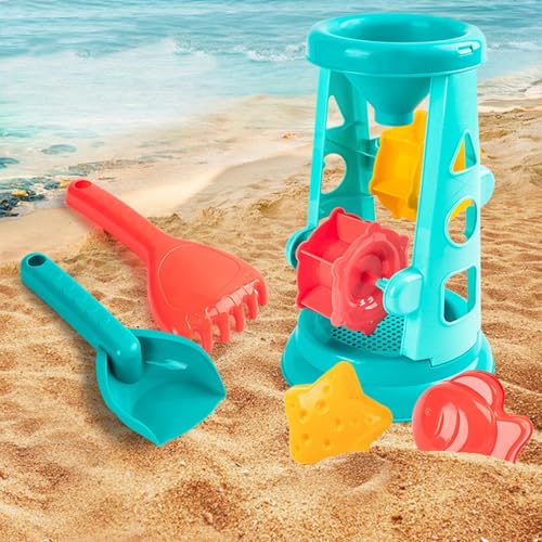 Mkiujhn Strandspielzeug,Strandsandspielzeug - Outdoor-Strandspielzeug,Outdoor-Strandspielzeug für Kleinkinder, tragbare Sandwindmühle Sanduhrspielzeug Schaufel für den Strand von Mkiujhn