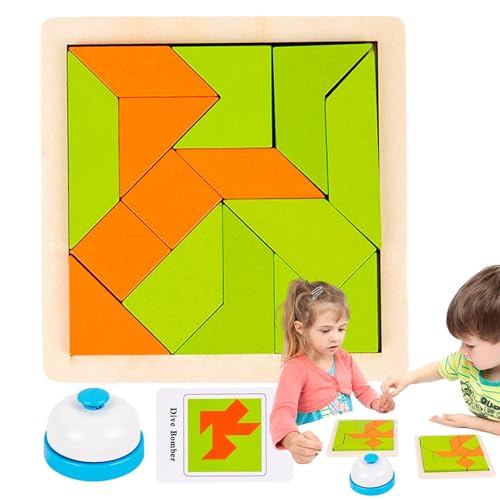 Mkiujhn Tangrams für Kinder im Alter von 4–8 Jahren,Tangrams für Kinder - -Formmusterblöcke - -Intelligenz-STEM-Spielzeug, pädagogisches Geschenk für und Mädchen, geometrisches Logik-IQ-Spiel von Mkiujhn