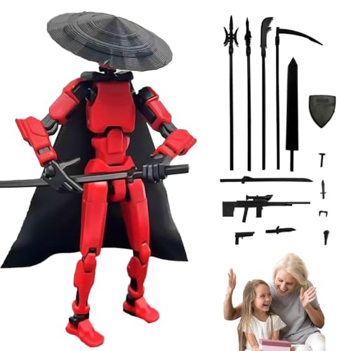 t-13 Action Figur, 3D Helden Action Figur, 3D gedruckt Action Figuren, m-ulti Jointed Movable Robot Figuren, Kinder Spielen Action Figuren für Home Desktop Sammler Dekorationen(Rot) von Mkiujhn