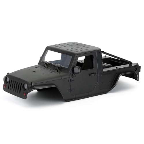 Mkytkv RC Auto Zubehör Kompatibel Mit Axial SCX10 SCX10 II 90046 Für Wrangler, 12,3 Zoll, 313 Mm Radstand Für Pickup-Karosserie, Zerlegter Bausatz, 1/10 RC Crawler Car(Black) von Mkytkv