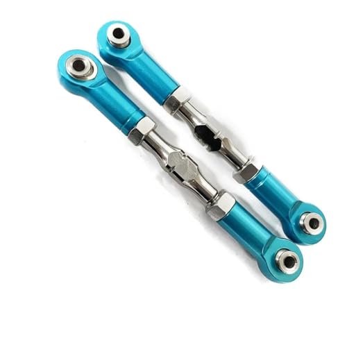 Mkytkv RC-Links-Gestänge Kompatibel Mit LOSI Für Baja Für Rey 4WD 1/10 RC-Auto-Tuning-Teile, 2-teiliges Verstellbares Metallgestänge, Servo-Pull-Lenkstangen-Set(Blue) von Mkytkv