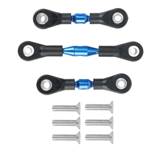 RC Auto Zubehör Für Tamiya Für TT01 3Pcs Metall Lenkstange Link Stange Spurstange 1/10 RC Auto Upgrade Teile Zubehör(Blue) von Mkytkv