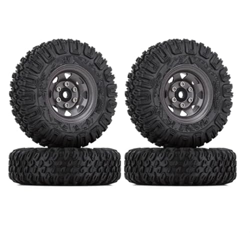 RC Autoteile Für Axial 90069 D90 TF2 Für Tamiya CC01 LC70 Für MST Für Jimny 85 * 28MM 1.55 "1/10 Beadlock Felge Reifen Set RC Crawler Auto Teile Zubehör(AX1010-1501GL) von Mkytkv