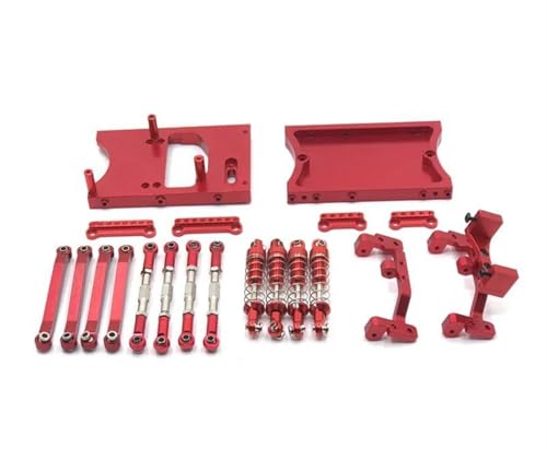 RC Autoteile Für MN D90 D91 D96 Für MN98 MN99S 1/12 Metall Für Chassis Zugstangen Servo Halterung Stoßdämpfer Strahl Set Ersatz RC Auto Upgrades Teile(Red) von Mkytkv