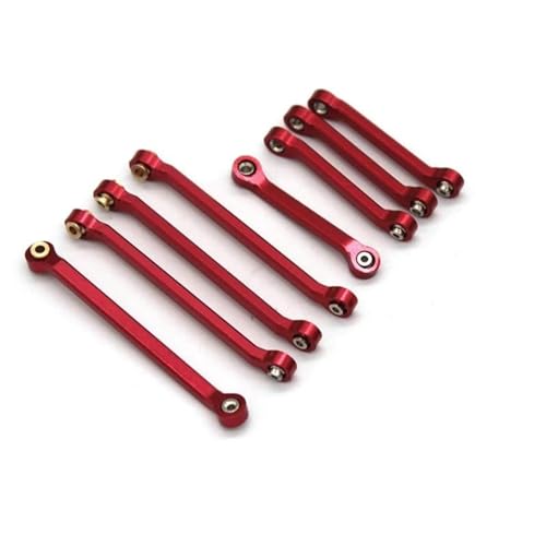 RC-Links-Gestänge Kompatibel Mit FMS Für EAZYRC Für Rochobby Für MOGRICH 1/18 RC Auto Upgrades Teile Zubehör Metall Chassis Linkage Link Rod Zugstange(Color:Red) von Mkytkv