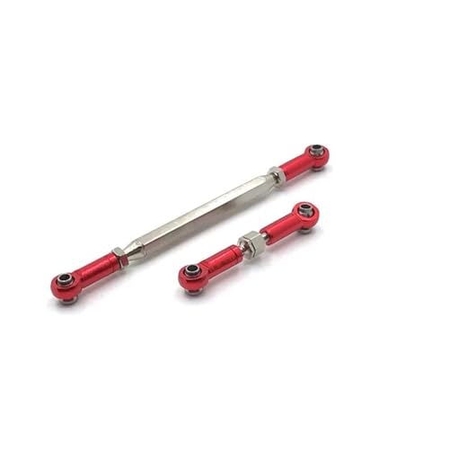 RC-Links-Gestänge Kompatibel Mit MN D90 MN99S RC-Autoteilen, Upgrade-Zubehör, Metall, Verstellbares Lenkgestänge, Servo-Verbindungsstange, Lenkgestänge(Color:Red) von Mkytkv