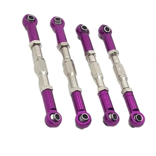 RC-Links-Gestänge Kompatibel Mit WPL C14 1/16 RC-Autoteil, 4-teiliger Lenkstangensatz Mit Radstand Aus Aluminiumlegierung, RC-Lenkstangensatz(Purple) von Mkytkv