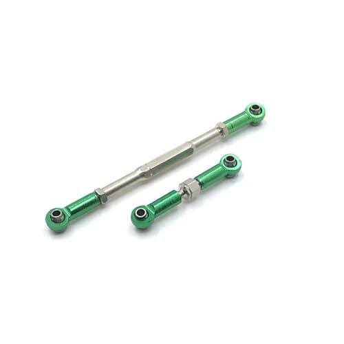 RC-Links-Gestänge Kompatibel Mit WPL C14 C24 B14 B24 B16 B36, Metall, Verstellbares Lenkgestänge, Servo-Verbindungsstange, Lenkgestänge, RC-Autoteile, Upgrade-Teile(Color:Green) von Mkytkv