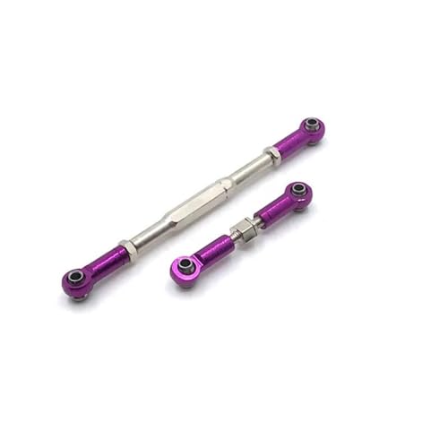 RC-Links-Gestänge Kompatibel Mit WPL C14 C24 B14 B24 B16 B36, Metall, Verstellbares Lenkgestänge, Servo-Verbindungsstange, Lenkgestänge, RC-Autoteile, Upgrade-Teile(Color:Purple) von Mkytkv