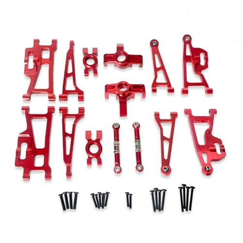 RC-Zubehör Für MJX Für Hyper Go 1/14 14209 14210 H14BM Front Suspension Arme Lenkung Block Lenkgestänge Hinten Naben RC Auto Teile(Red) von Mkytkv