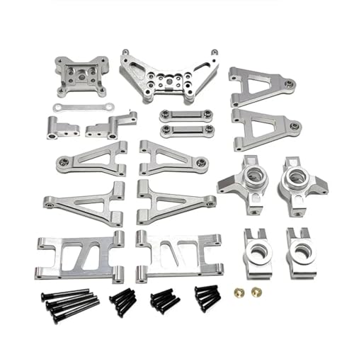 RC-Zubehör Für MJX Für Hyper Go 14301 14302 14303 1/14 RC Auto Upgrades Teile Zubehör Metall Seering Montage Lenkung Block Hinten Naben(Silver) von Mkytkv