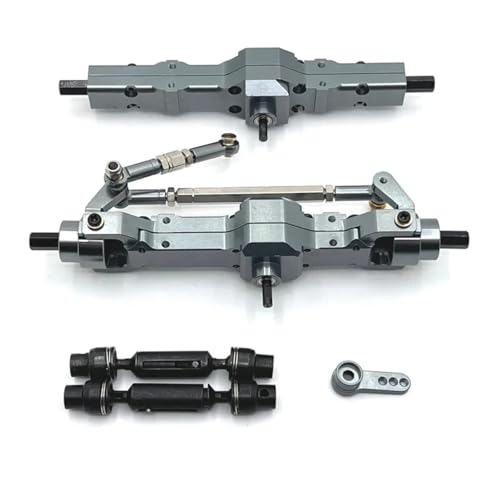 RC-Zubehör Für WPL Für 1/10 C74 1/16 C14 C24 C34 C54 B14 B24 RC Auto Metall Vordere Hinterachse Und Antriebswelle Servo Arm Set RC Auto Upgrade Teile Zubehör(Grey) von Mkytkv