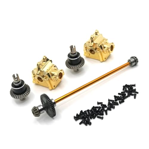 RC-Zubehör Für Wltoys 144010 144001 144002 1/14 RC Auto Upgrade Teile Metall Center Drive Shaft Assembly Getriebe Differential Kit RC Zubehör(Yellow) von Mkytkv