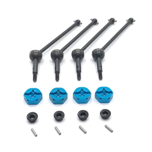 RC-Zubehör Für Wltoys Für 144001 124019 124018 Metall Antriebswelle Und 12mm Radnabe Hex Combiner Mutter RC Auto Upgrade Teile Modifiziertes Zubehör(Blue) von Mkytkv