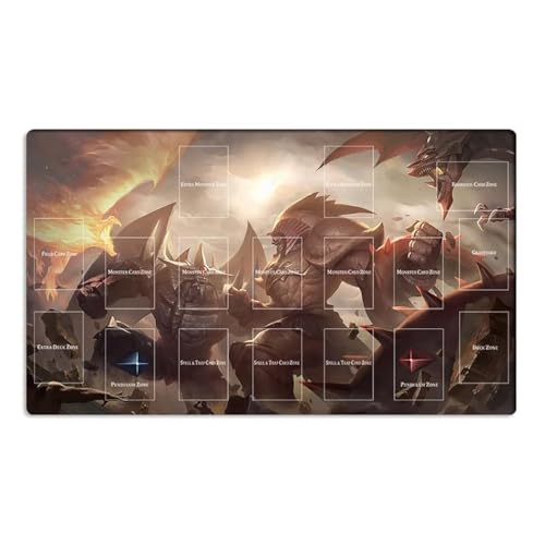 Mlikemat New Playmat Exodia VS 3 Gods TCG CCG Sammelkartenspiel Matte Pad mit Zonen + Gratis Tasche (ZD039-184-A) von Mlikemat