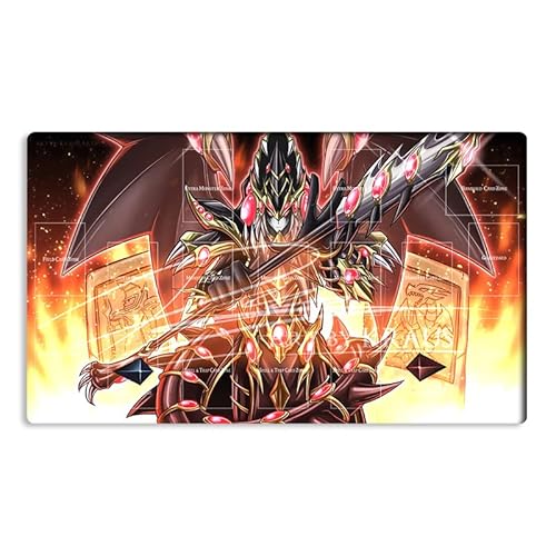 New Mlikemat Playmat Red Eyes Dark Dragon, TCG CCG OCG Sammelkartenspielmatte mit Zonen + gratis Tasche (ZD014-641-A) von Mlikemat