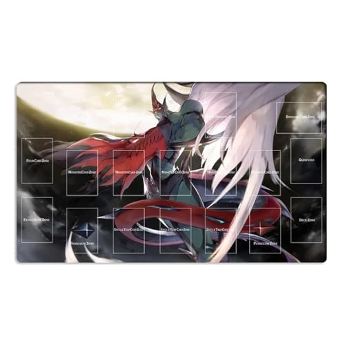 Mlikemat Playmat ZD014-438-A Elemental Hero Flame Wingman TCG CCG Kartenspielmatte mit Zonen + gratis Tasche von Mlikemat