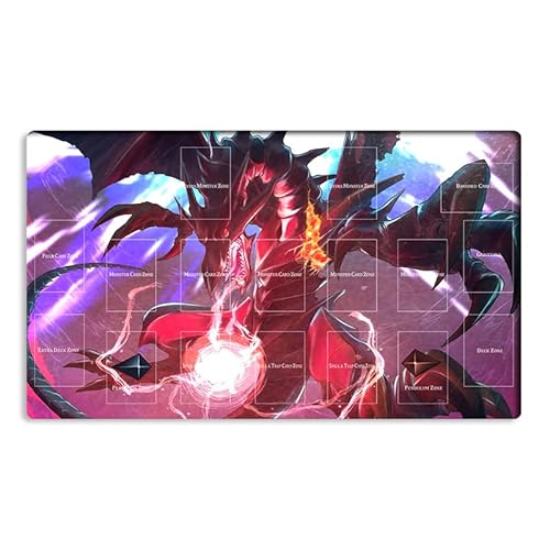 Neue Mlikemat Playmat Rote Augen Schwarzer Drache TCG CCG OCG Sammelkartenspielmatte mit Zonen + Gratis Tasche (ZD039-770-A) von Mlikemat