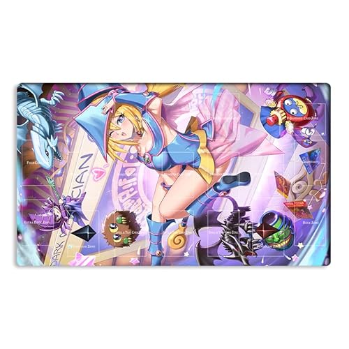 New Mlikemat Playmat Duell Monsters Dark Magician Girl, TCG CCG OCG Sammelkartenspielmatte mit Zonen + gratis Tasche (ZD039-993-A) von Mlikemat