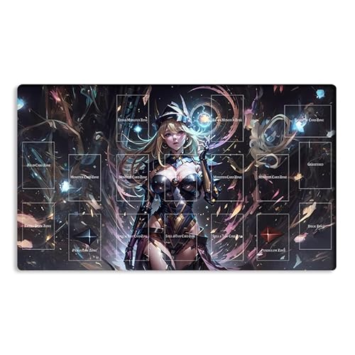 Neue Mlikemat Playmat Dark Magician Girl, TCG CCG OCG Sammelkartenspielmatte mit Zonen + Gratis Tasche (ZD039-551-A) von Mlikemat