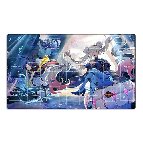 New Mlikemat Duel Playmat Marincess TCG CCG Sammelkartenspielmatte mit Zonen + Gratis Tasche (ZD039-557-A-with Zonen) von Mlikemat