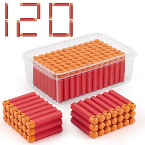 Mega Darts Pfeile fit für Mega Guns, 120 Mega Dart Munition passen für Nerf Mega Guns, Mega Series Blasters, Mega Darts Bulk, Rote Dart Zubehör passen für Nerf Mega Blasters (9,5 x 2 cm, Eimer Beilie) von Mlikero