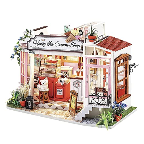 DIY Mini Holzhäuser Miniaturbausätze Café Puppenhaus Mit Möbeln Spielzeug Für Mädchen Geburtstagsgeschenk Tiny House Modellbausätze Für Erwachsene Tiny Houses Modelle von Mllepjdh