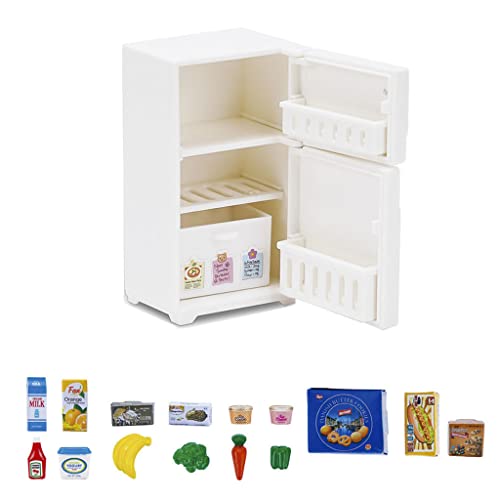 Mllepjdh 4 Puppenhausmöbel Miniatur Kühlschrank Realistischer Gefrierschrank Geschenk Spielzeug Interaktiv Vorgeben von Mllepjdh