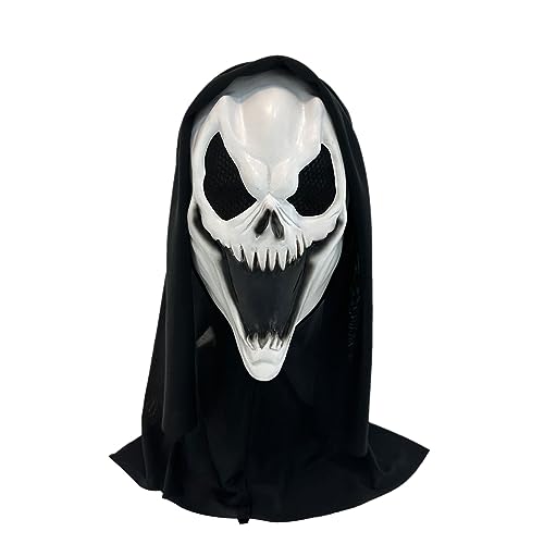 Mllepjdh Halloween Scary Skull Horror Full Head Halloween Dekorationen Outdoor Kostüm Cosplay Requisiten Für Erwachsene Horror Film Halloween Kostüm von Mllepjdh