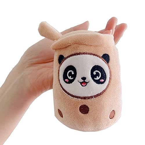 Mllepjdh Panda BubbleTea Cup Plüsch Schlüsselanhänger Tasche Ornament Frauen Handtasche Dekorationen Schule Student Rucksack Schönen Anhänger von Mllepjdh