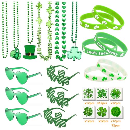 Patrick's Day Zubehör Patrick's Day Partygeschenk mit Patricks, Brillen, Armbändern, Halskette, Patrick's Day-Dekoration von Mllepjdh