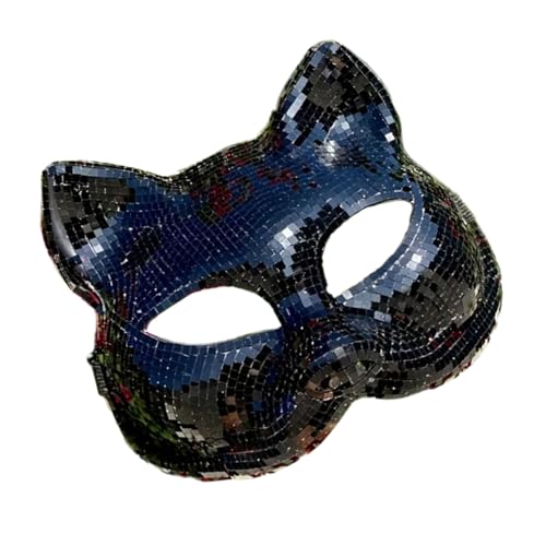 Schimmernde Katzen-Maskeraden, glitzerndes schwarz-silberfarbenes Katzenzubehör mit bequemem Tragen für Party-Enthusiasten von Mllepjdh