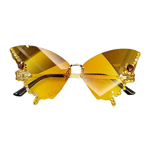 Schmetterling randlos kleines Gesicht Schmetterling Brille Strass Bling Schmetterling von Mllepjdh