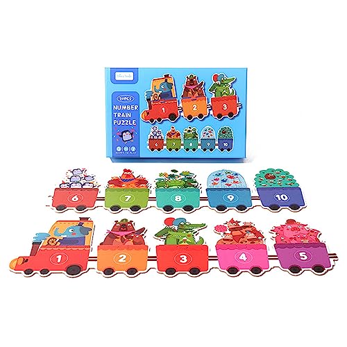 Zug Puzzle Kinderspielzeug Lernspielzeug Tieren Zahlen Passendes Puzzle Set von Mllepjdh
