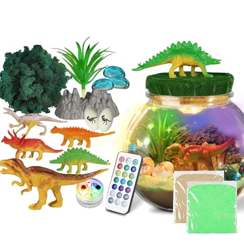 Dinosaur Craft Activities, Craft Set for Kids, Night Light Dinosaur Project, Dino Terrarium Kit, Craft Kit for Boys Ages 4-12, Creative Dinosaur Night Light, Room Decorations Kit von Mlllokfki