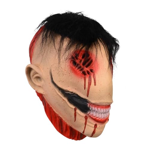 Halloween-Horror-Gesichtsbedeckung, Zombie-Horror-Gesicht, Dämonen-Horror-Gesichtsbedeckung, gruselige Latexmaske für Cosplay, Halloween- -Kostüm-Requisiten für Karneval, Themenveranstaltungen, Au von Mlllokfki