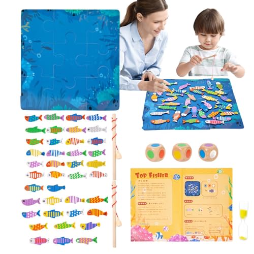 Kinderspielzeug Entwicklungsspiel, Fun Fishing Activity, Lernspiel, Magnetisches Fishing Set, Family Fishing Game, Wooden Toy Fishing, Motor Skills Game, Child-Friendly Fishing Rods, Interactive von Mlllokfki