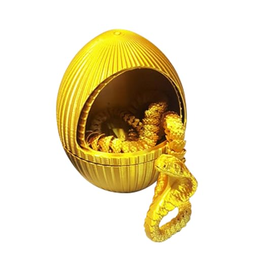 Mlllokfki 3D Printed Snake, Flexible Snake Toy, Rotary Snake Fidget, Fidget Snake Egg with Gear Egg Flexible Animals Cute Rotary Egg Figure for Desk Decoration von Mlllokfki