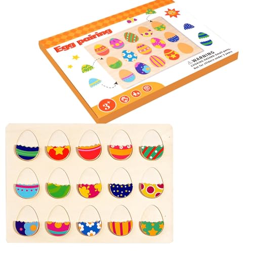 Mlllokfki Color Match Game Kids, Colorful Wooden Egg Matching Toys, Color Recognition Match Game, Educational Interactive Early Learning Activities, Multifunctional Board Game for Preschool Nursery von Mlllokfki