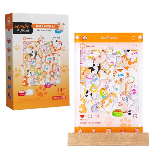 Mlllokfki Fun Jigsaw Puzzles, Challenging Puzzle Games, Creative Educational Toy, Acrylic Puzzle Game, Night Light Puzzle, Interactive Kids Game, Engaging Puzzle Set for Home von Mlllokfki